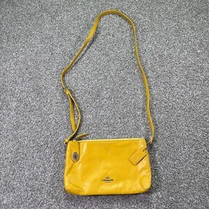 Coach Crosby Crossbody bag Yellow Turn lock Closure